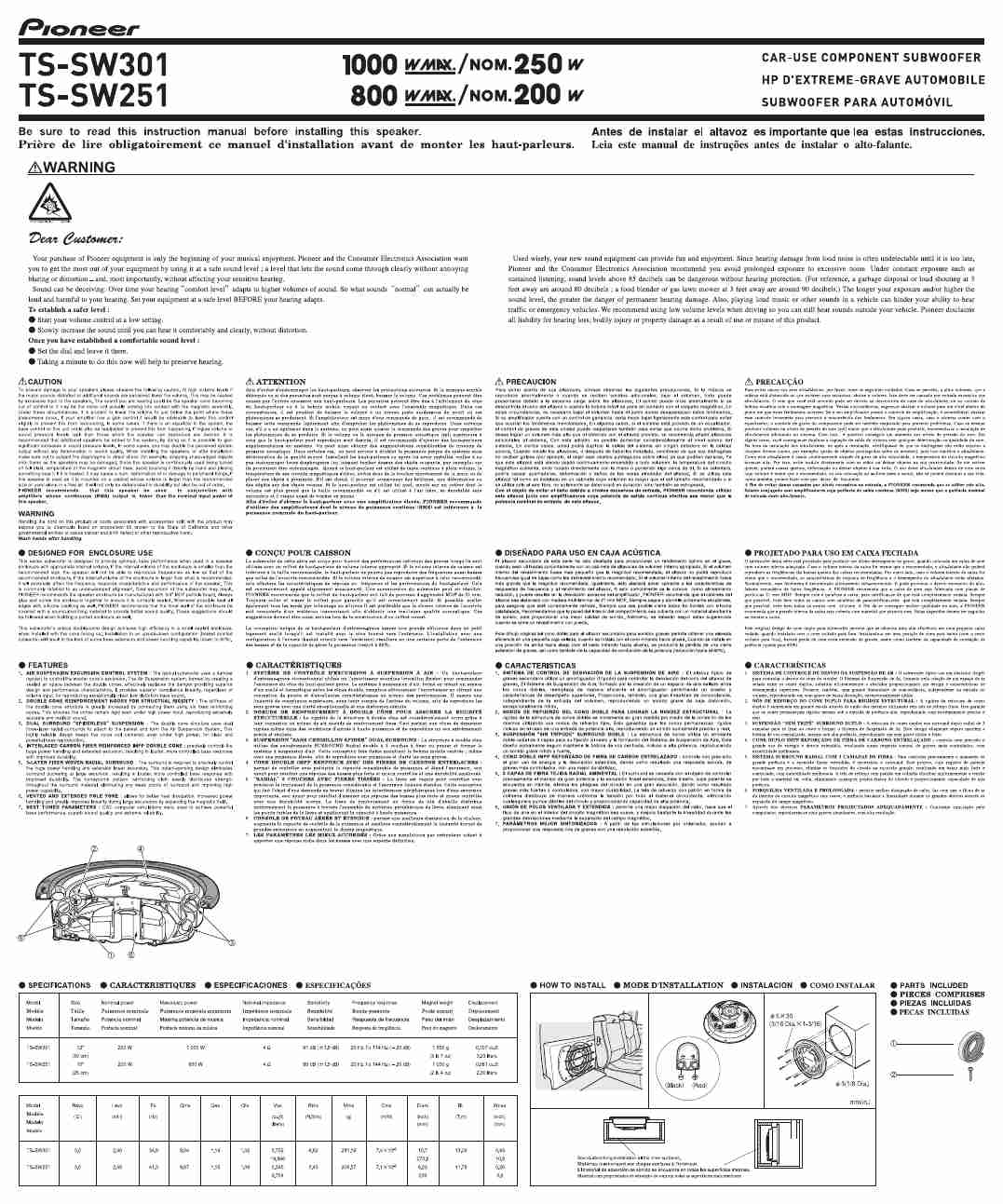 Pioneer Car Speaker TS-SW251-page_pdf